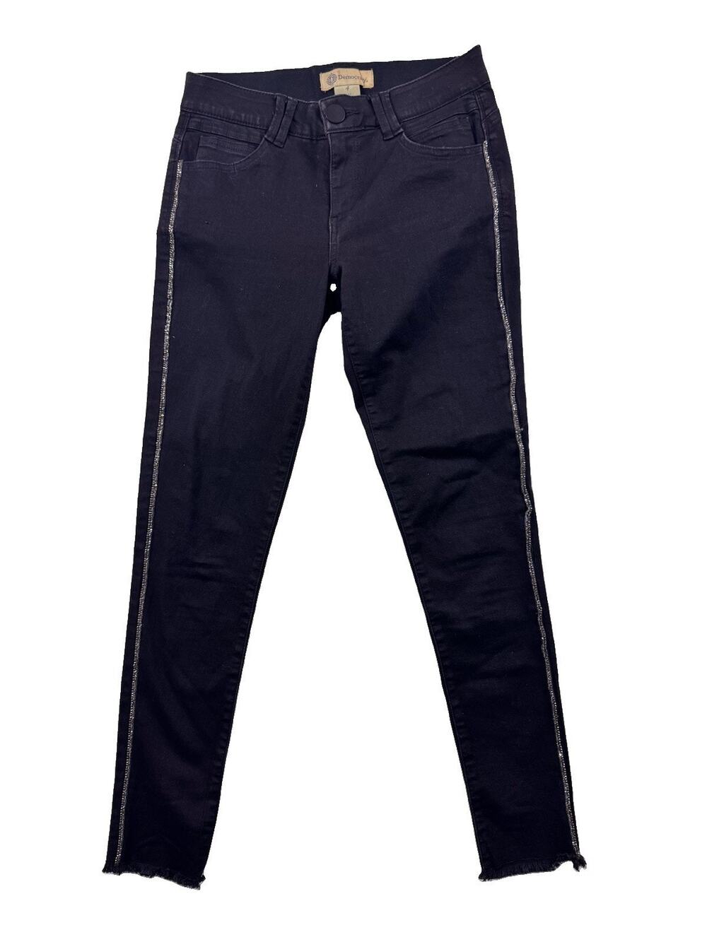 Democracy Absolution Size 4 Black Skinny Jeans Rhinestone Sparkle Side Stripe